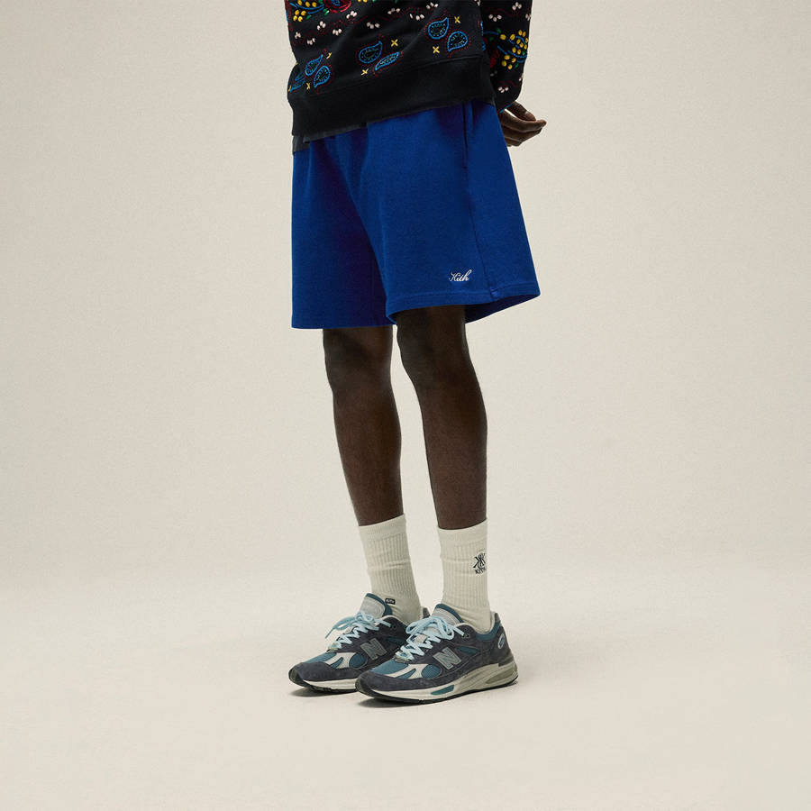 Blue Men Kith Compact Knit Curtis Shorts | 4738-SLIOZ