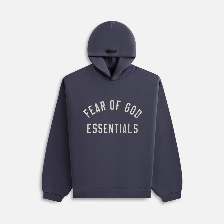 Blue Men Kith Essentials Fleece Hoodie Sweatshirts | 6072-QSKAM
