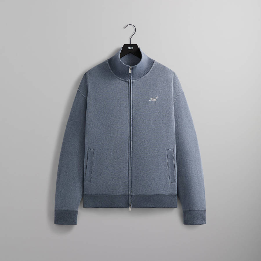 Blue Men Kith Fleece Wyona Full Zip Jackets | 8514-PMDIT