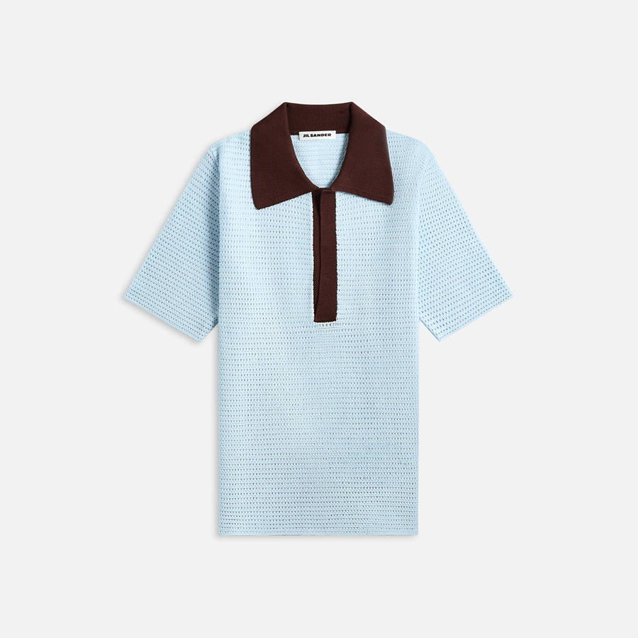Blue Men Kith Jil Sander Knit Polo Shirts | 2480-TPSMF