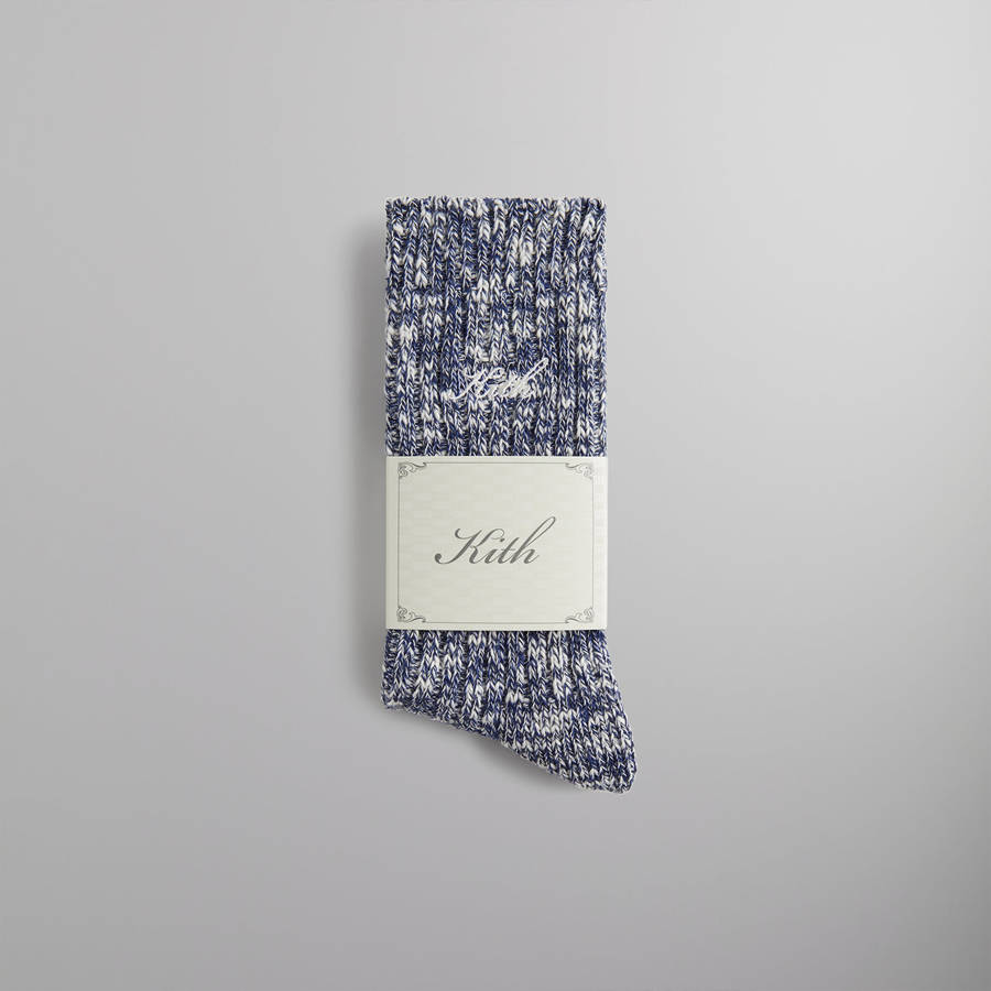 Blue Men Kith Marled Lightweight Camp Socks | 2601-WIVSL
