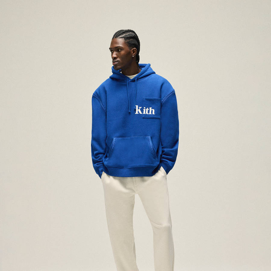 Blue Men Kith Quinn Hoodie Sweatshirts | 8752-AQKDM
