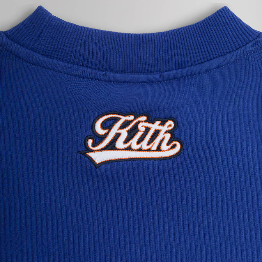 Blue Men Kith for the New York Knicks Script Vintage Nelson Crewneck Sweatshirts | 7821-RIWYP