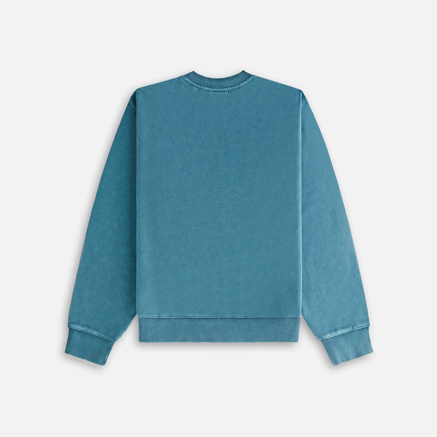 Blue Women Kith Ashwin Sueded Crewneck Sweaters | 9240-ZRUNL