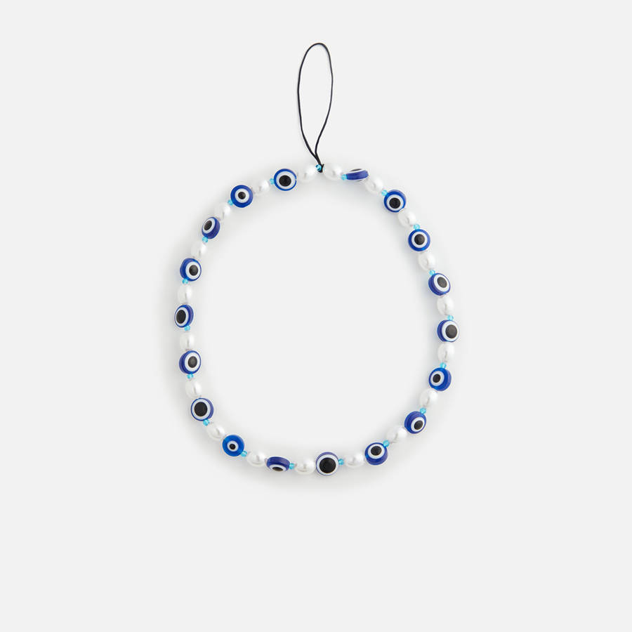 Blue Women Kith Crystal Haze Evil Eye Phone Bracelet Jewelry | 7203-NVKRP