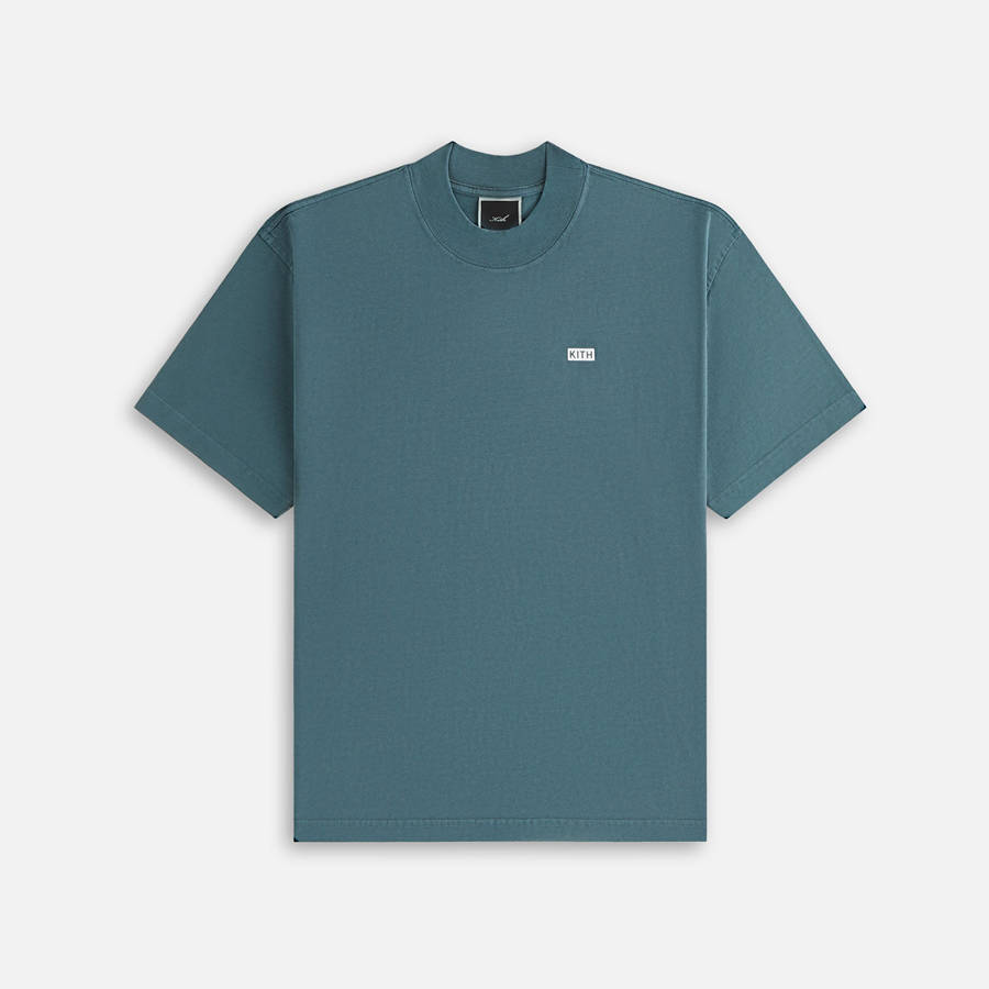 Blue Women Kith Mock Neck Vintage Sueded T-Shirt | 6851-HBZDN