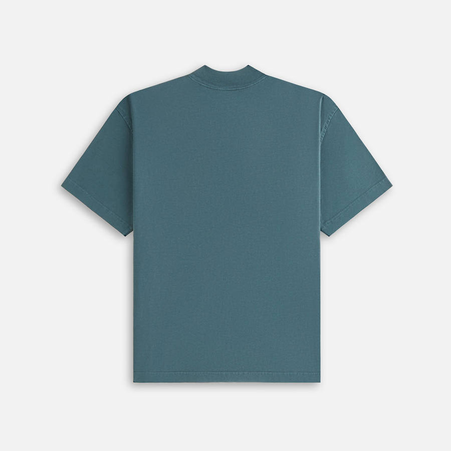 Blue Women Kith Mock Neck Vintage Sueded T-Shirt | 6851-HBZDN