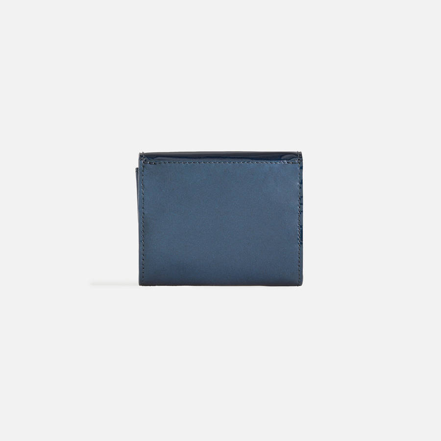 Blue Women Kith Monogram Patent Leather Flap Wallet Wallets | 3125-YOCNW