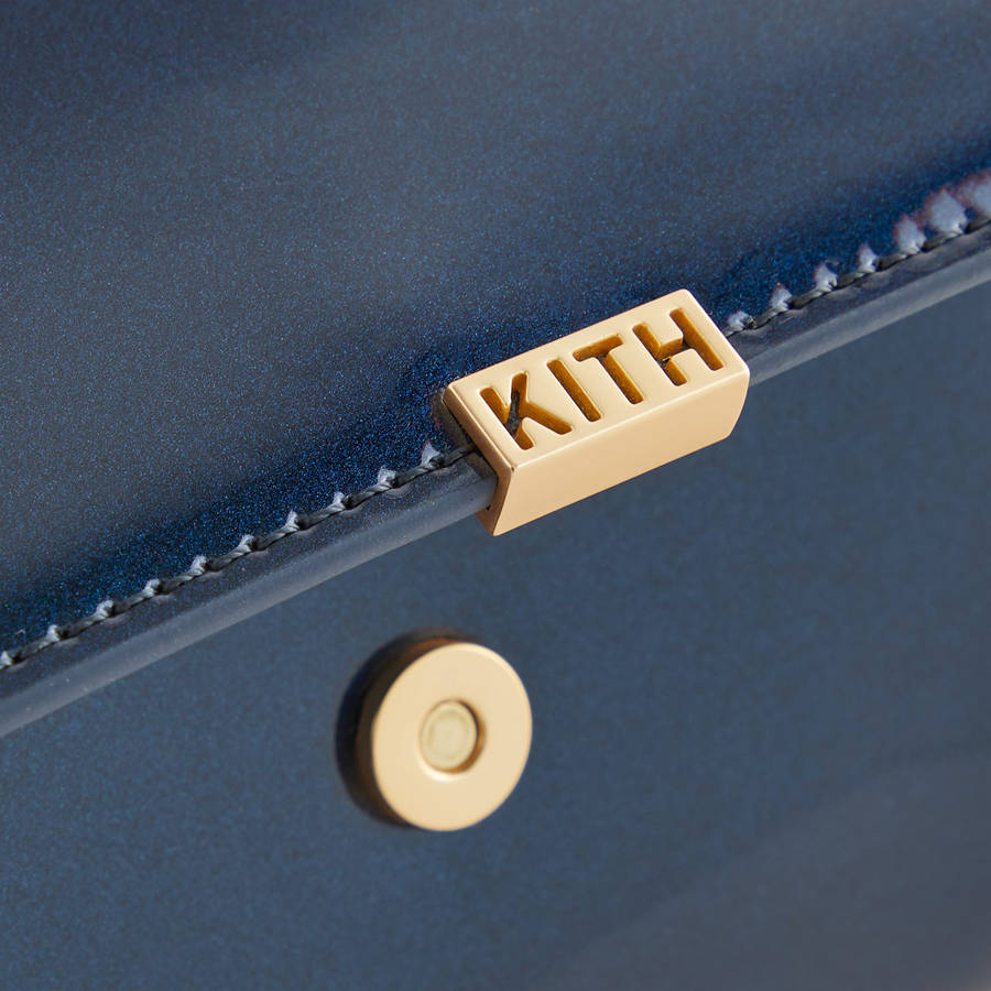 Blue Women Kith Monogram Patent Leather Flap Wallet Wallets | 3125-YOCNW