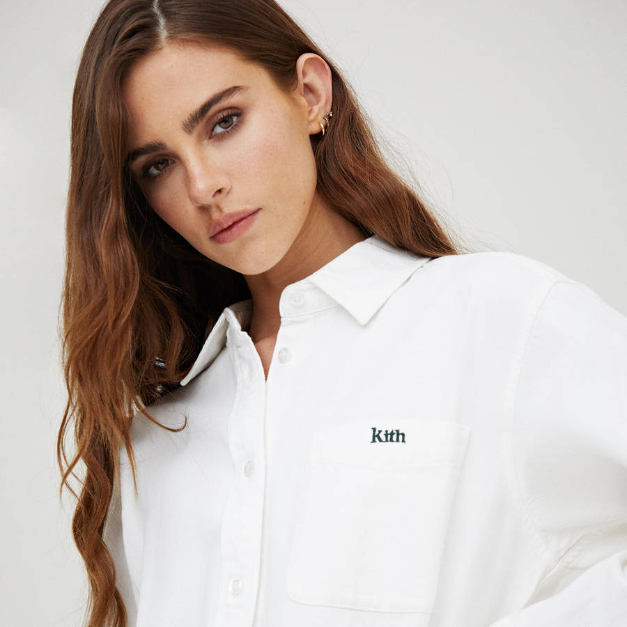 Blue Women Kith Ora II Denim Shirts | 4936-BFRJP