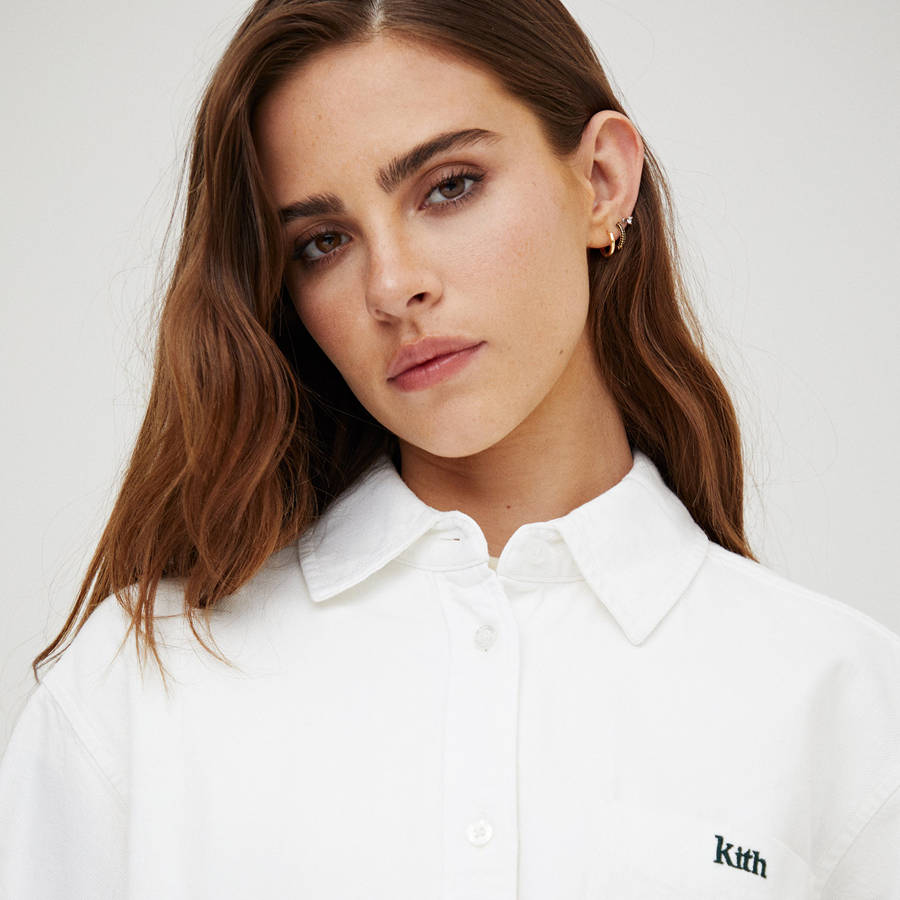 Blue Women Kith Ora II Denim Shirts | 4936-BFRJP