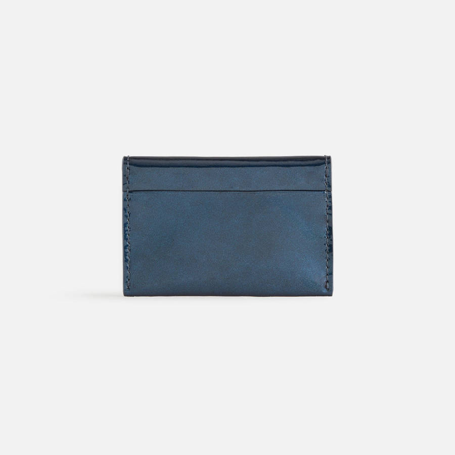 Blue Women Kith Patent Leather Double Card Holder Wallets | 0856-FWOEX