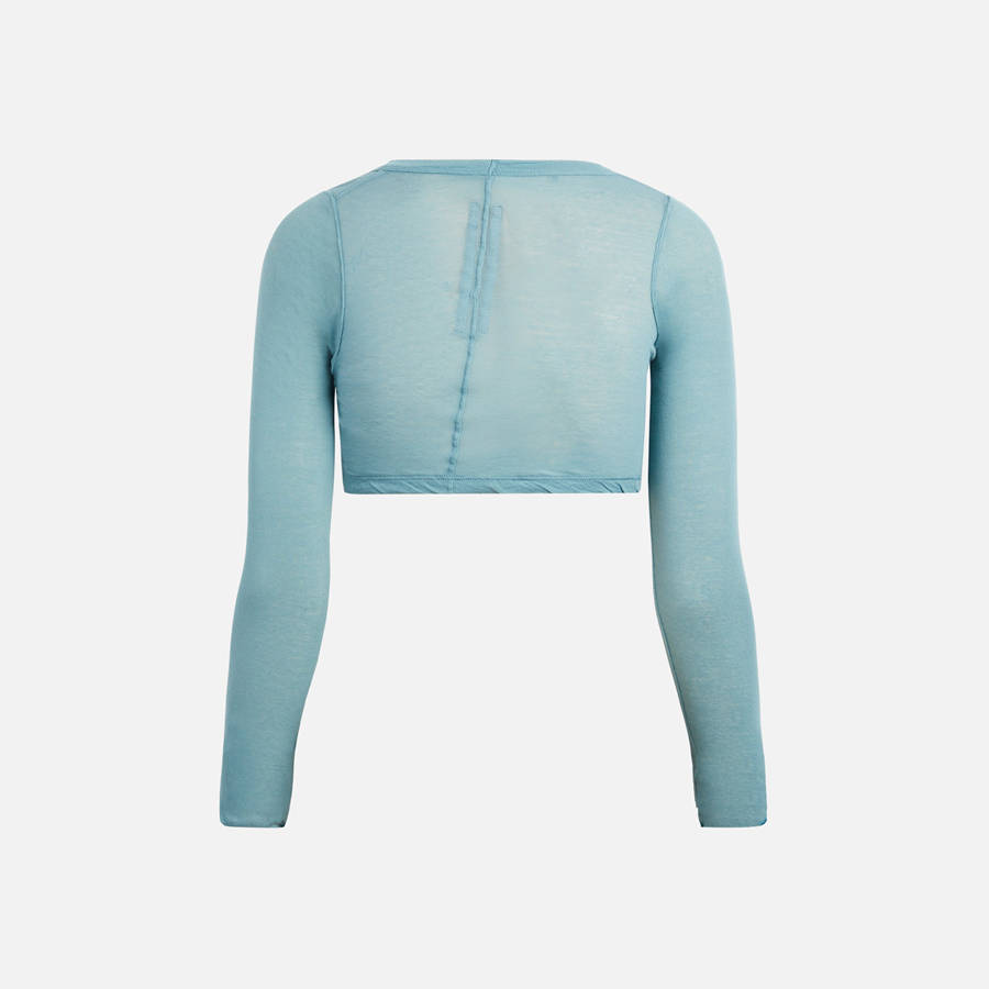 Blue Women Kith Rick Owens Long Sleeve Crop Top Shirts | 9768-PXZDC