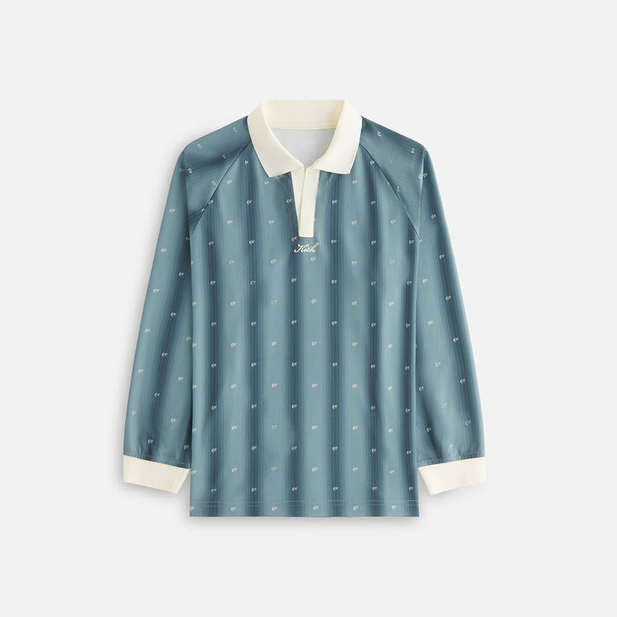 Blue Women Kith Ridley Polo Monogram Long Sleeve Jersey T-Shirt | 9701-NXKMI