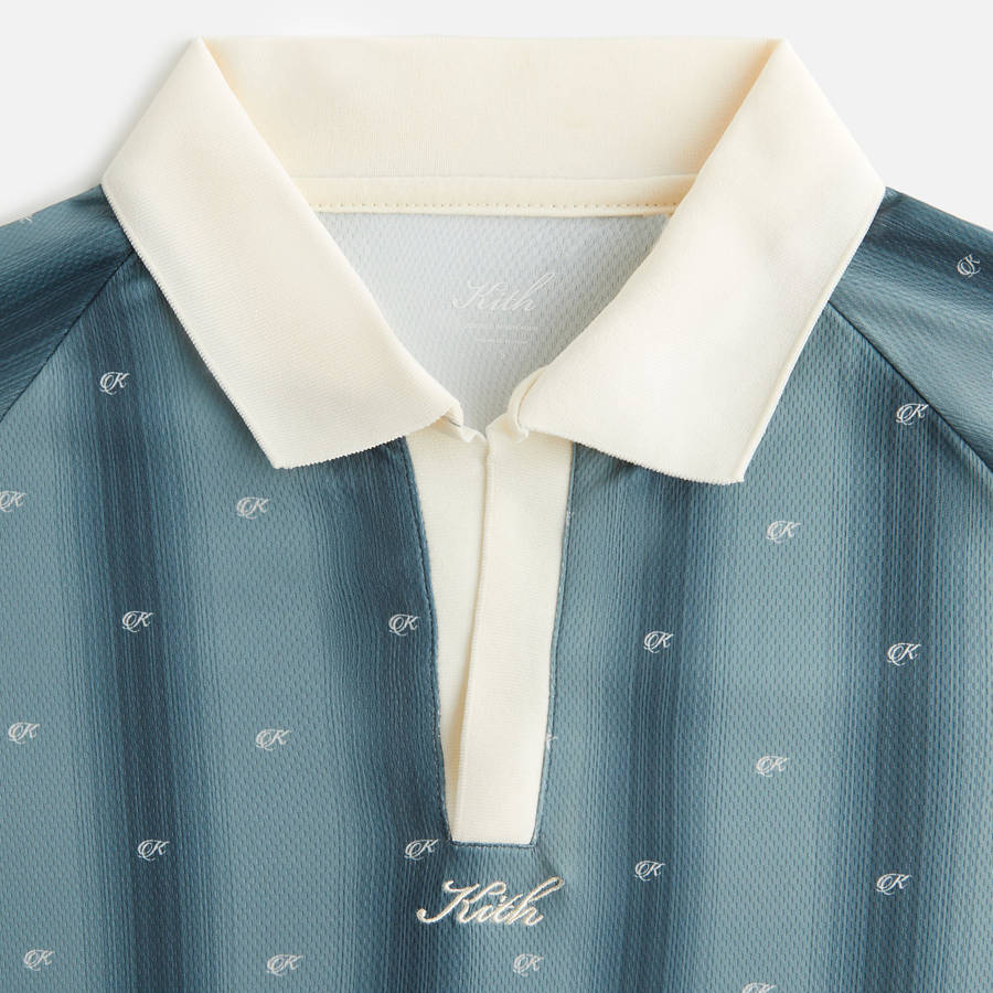 Blue Women Kith Ridley Polo Monogram Long Sleeve Jersey T-Shirt | 9701-NXKMI