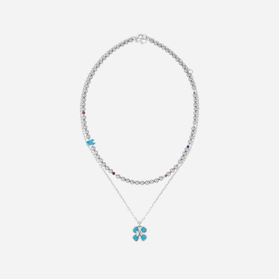 Blue Women Kith SSIL Clover Necklace Jewelry | 8145-DRJKX