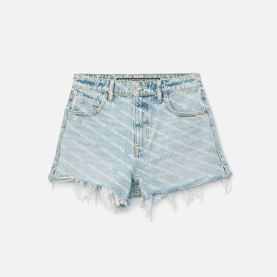 Blue Women Kith T by Alexander Wang Logo Bite Shorts | 4532-DCVWU
