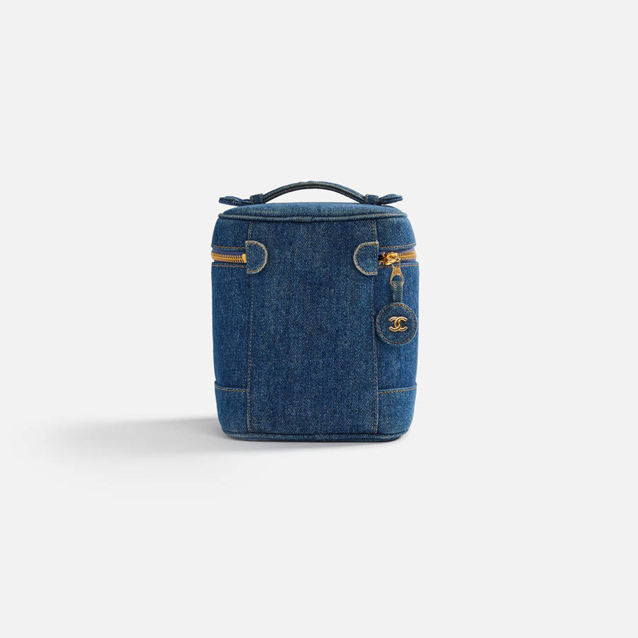 Blue Women Kith WGACA Chanel Denim Vanity Bags | 8526-WQXBM