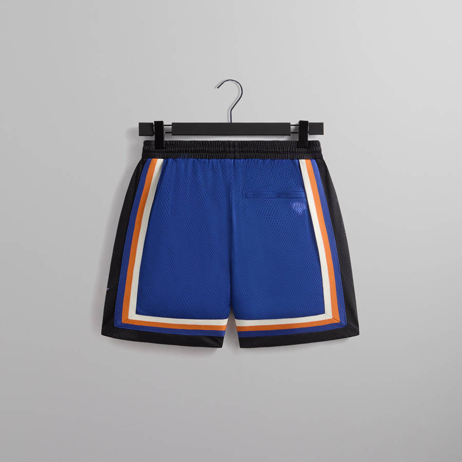 Blue / Black Men Kith for the New York Knicks Mesh Ryan Shorts | 3046-ABXCJ