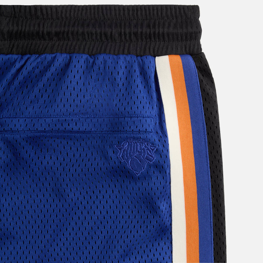 Blue / Black Men Kith for the New York Knicks Mesh Ryan Shorts | 3046-ABXCJ