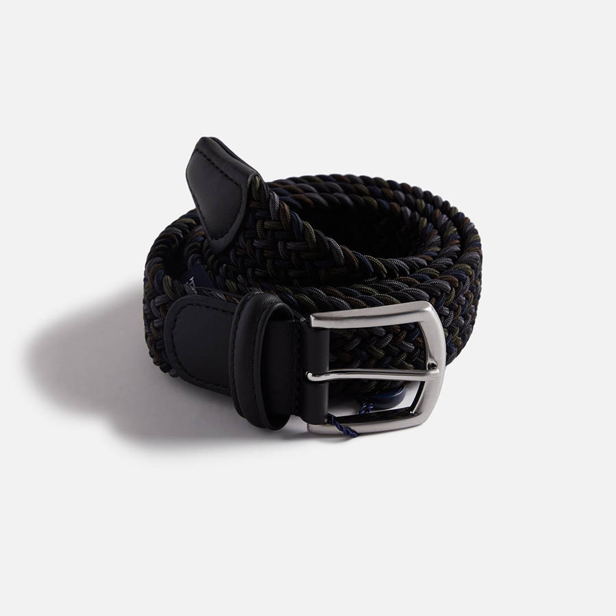 Blue / Grey / Black Men Kith Anderson's Multi Color Stretch Woven Belts | 0394-IGQSV