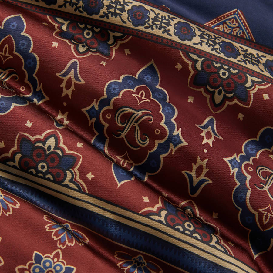 Blue / Red Men Kith Puffed Jase Satin Trucker Jackets | 4529-MAWCB