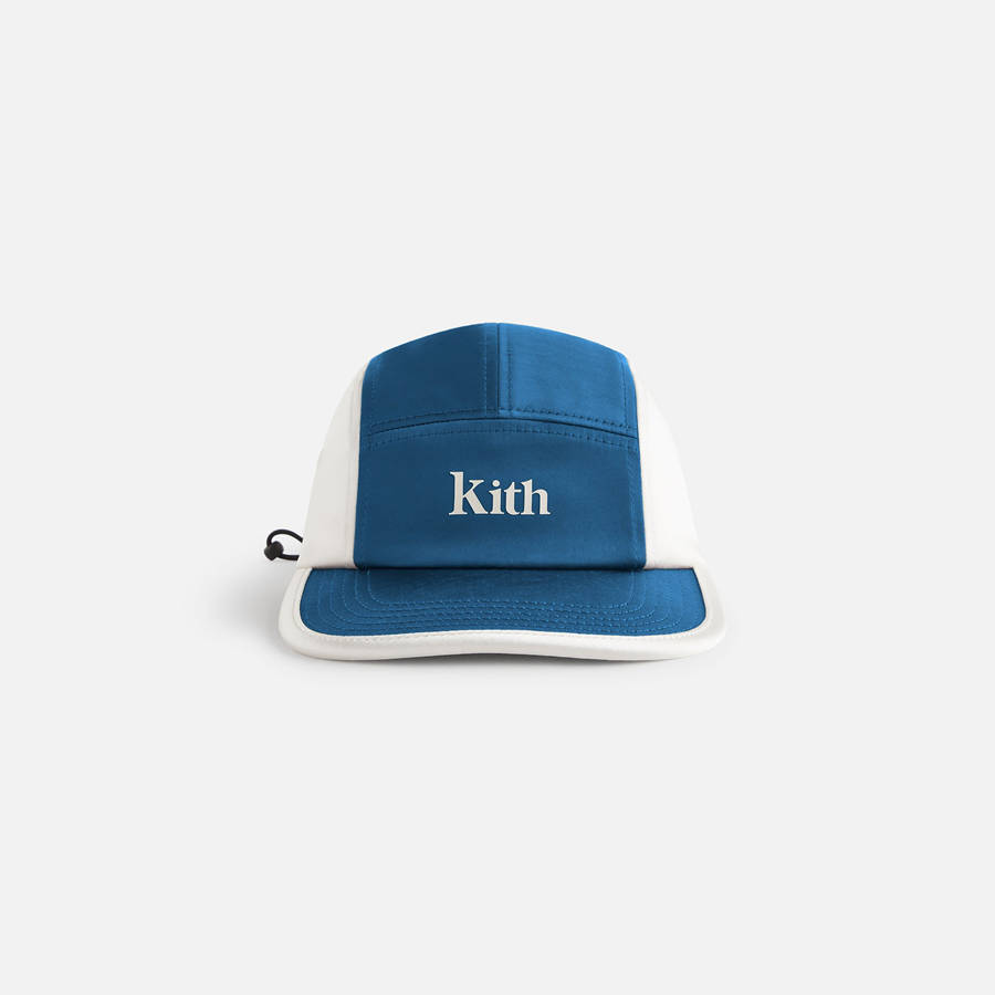 Blue / White Kids' Kith Satin Active Cap Headwear | 3857-UTQPM