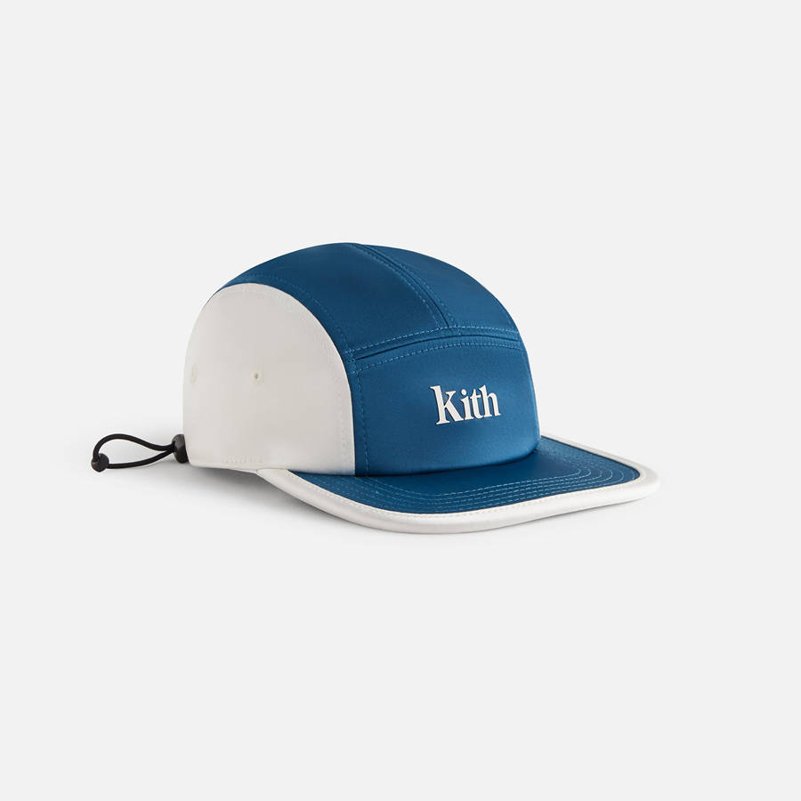 Blue / White Kids' Kith Satin Active Cap Headwear | 3857-UTQPM