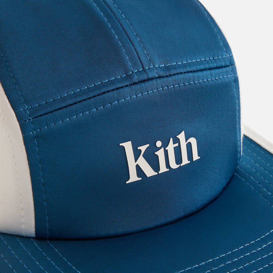 Blue / White Kids' Kith Satin Active Cap Headwear | 3857-UTQPM