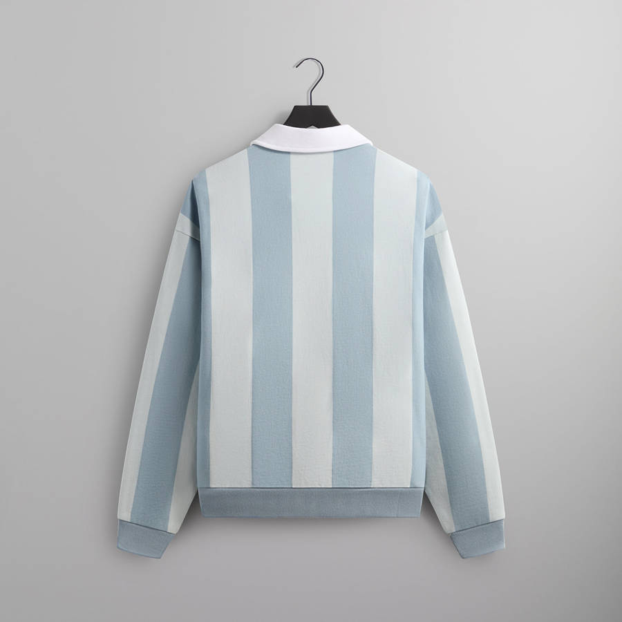 Blue / White Men Kith Nelson Collared Pullover Shirts | 1984-HPTOK
