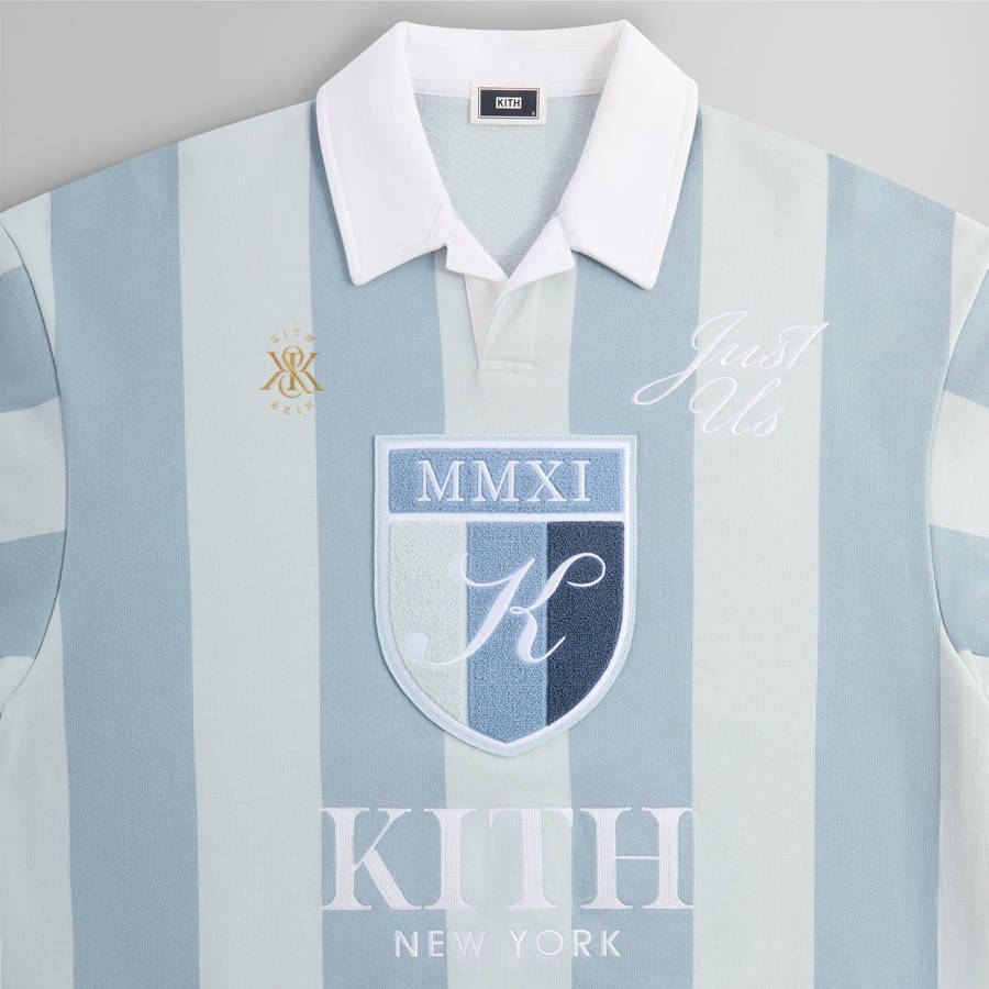 Blue / White Men Kith Nelson Collared Pullover Shirts | 1984-HPTOK