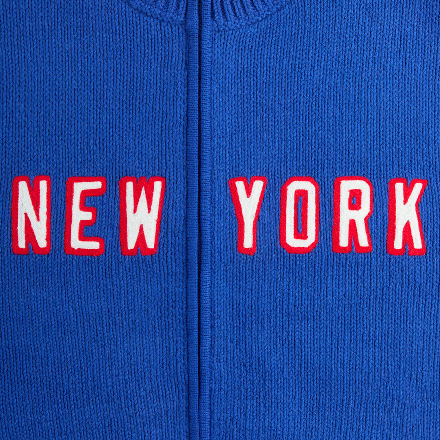 Blue / White Men Kith for the New York Rangers Wyona Full Zip Jackets | 1987-CNRUP