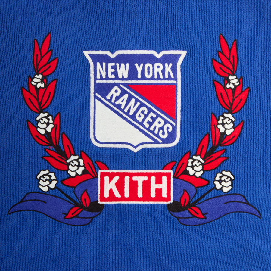 Blue / White Men Kith for the New York Rangers Wyona Full Zip Jackets | 1987-CNRUP