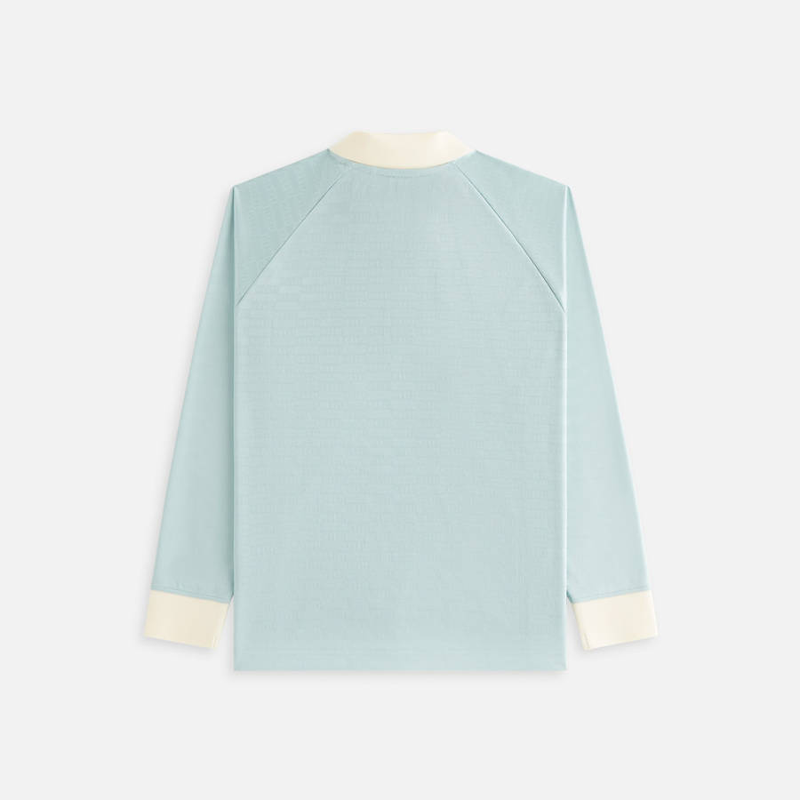 Blue / White Women Kith Ridley Polo Monogram Jersey Long Sleeve Shirts | 4672-SJNPE