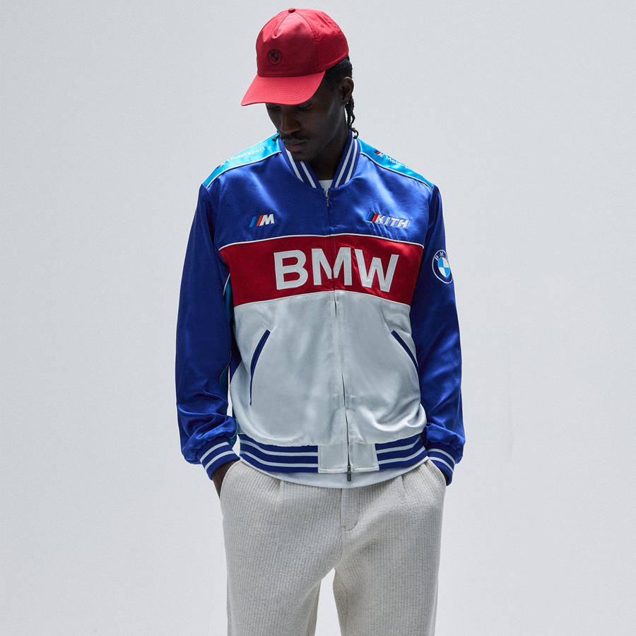 Blue / White / Red Men Kith for BMW Souvenir Moto Jackets | 3912-FKJVO