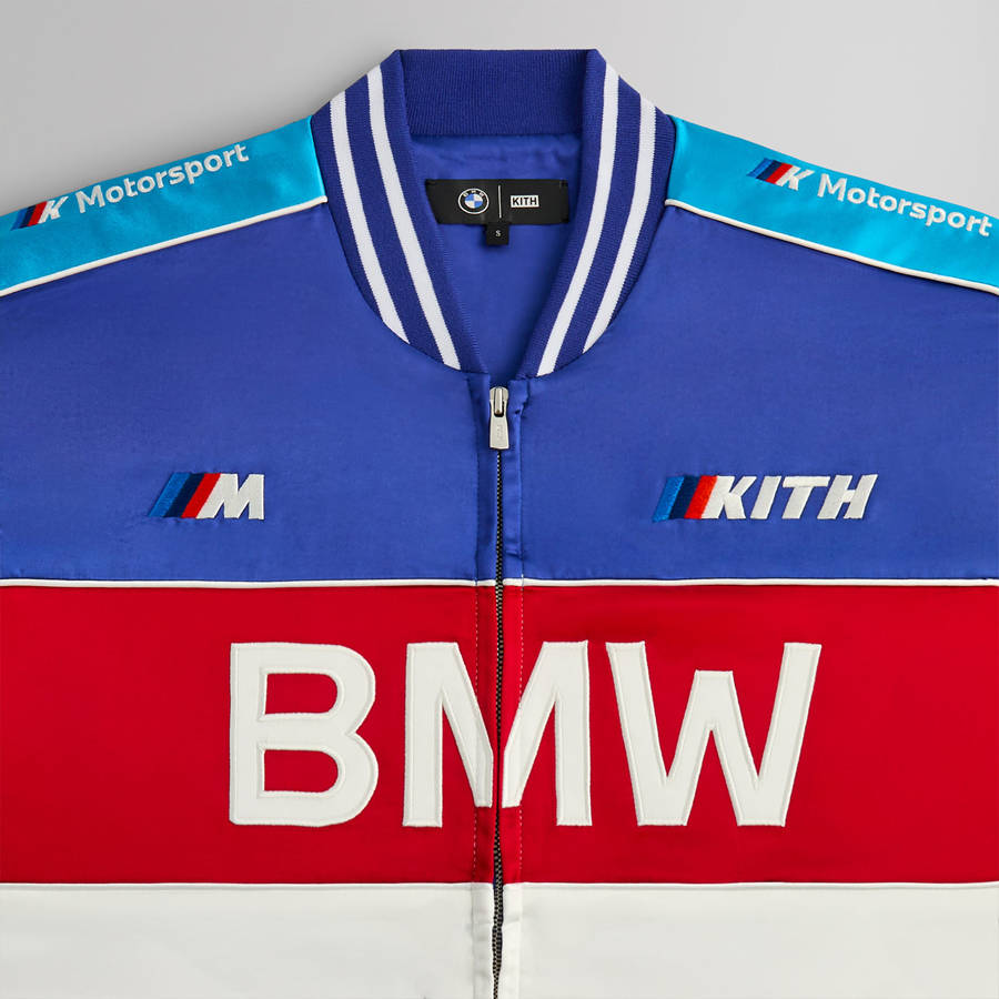 Blue / White / Red Men Kith for BMW Souvenir Moto Jackets | 3912-FKJVO