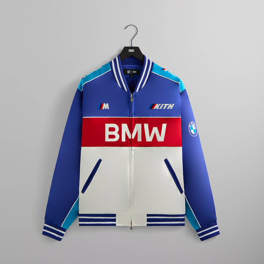 Blue / White / Red Men Kith for BMW Souvenir Moto Jackets | 3912-FKJVO