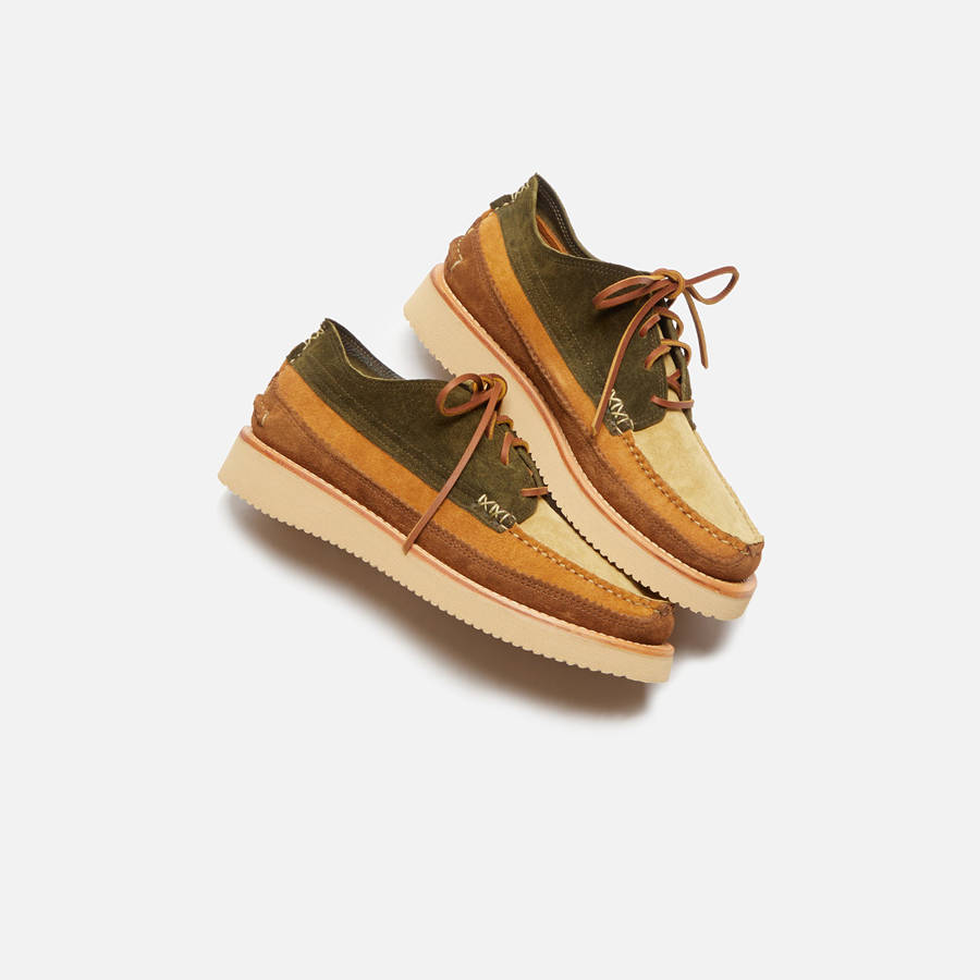 Brown Green Men Kith Yuketen FO Quatro Loafers | 1789-XENVB