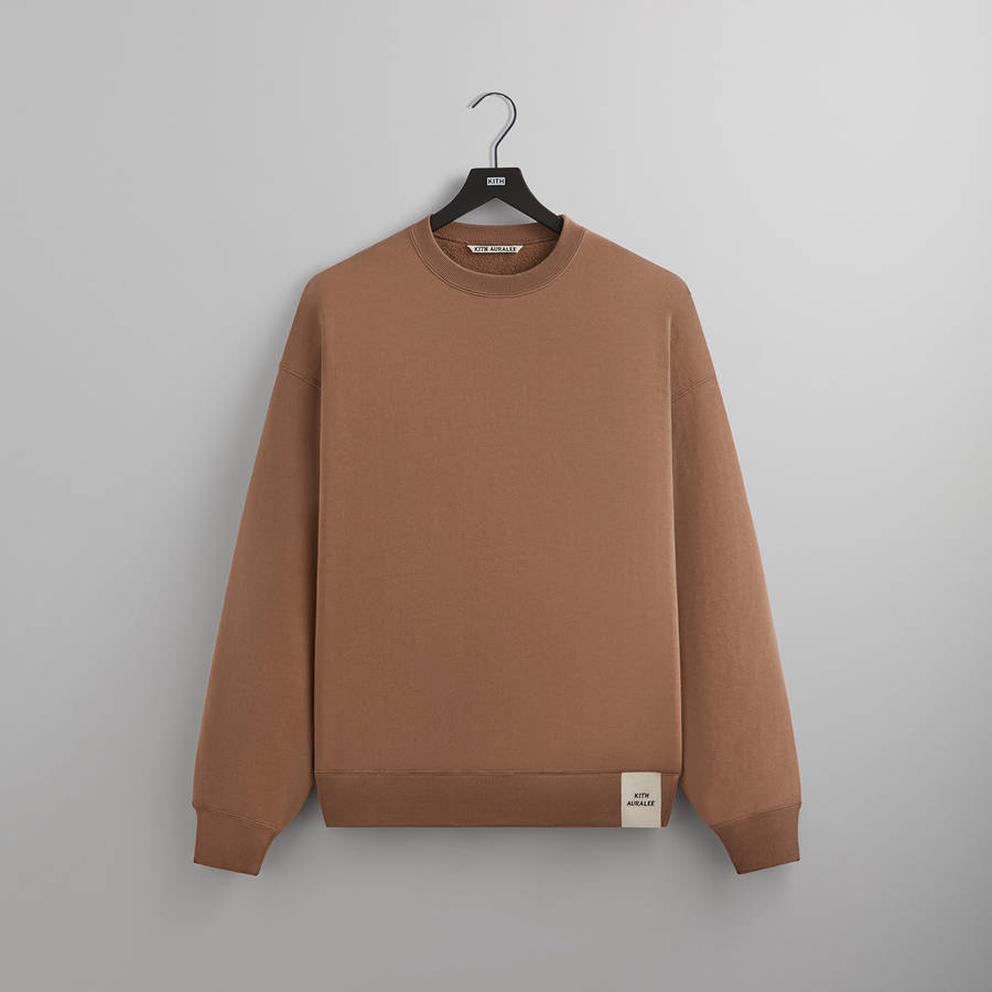 Brown Men Kith 101 for Auralee Smooth Soft Crewneck Sweatshirts | 5748-GIERP