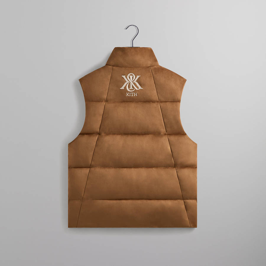 Brown Men Kith Bonded Microsuede Midi Vest | 5123-MTBDA