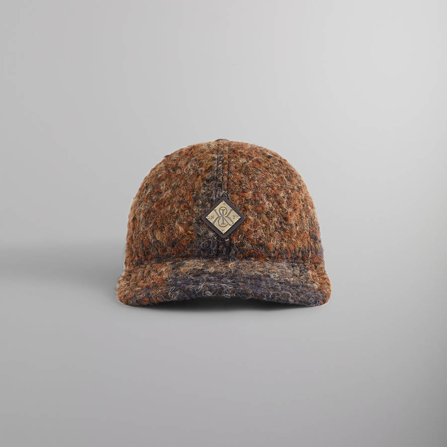 Brown Men Kith Boucle Check Suede Brim Aaron Cap | 3509-DSKWP