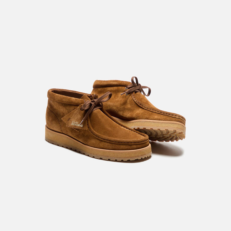 Brown Men Kith Clarks Wallabee Scout Suede Boots | 9372-OISNP