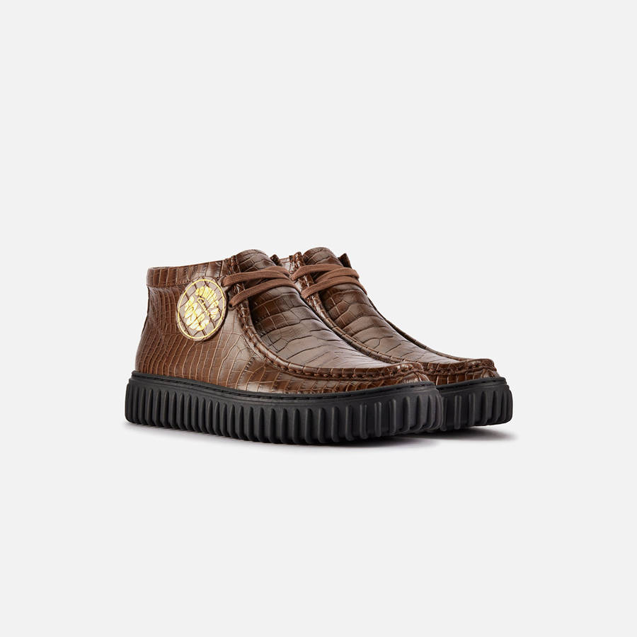 Brown Men Kith Clarks x Martine Rose Torhill Hi Sneakers | 9357-YSCFU