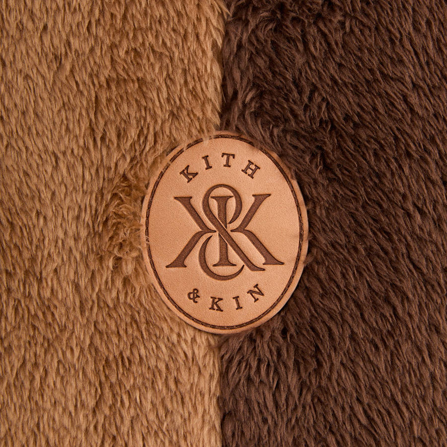 Brown Men Kith Color-Blocked Plush Hoodie Sweatshirts | 0143-JVMWI