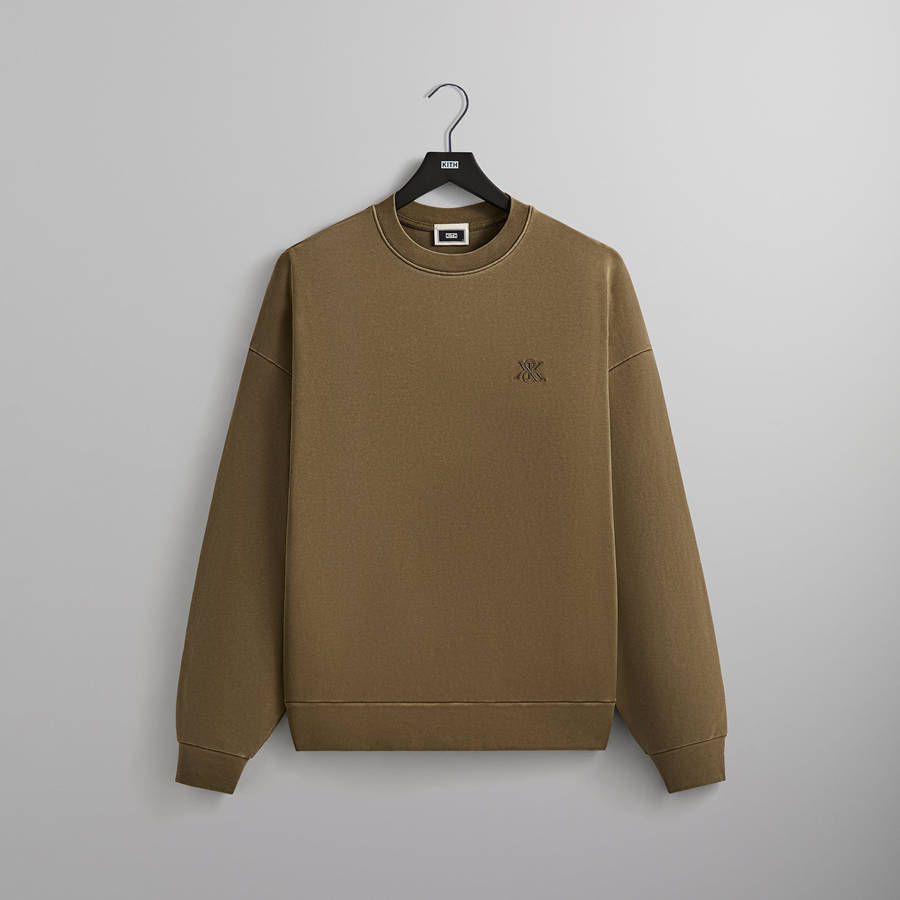 Brown Men Kith Compact Knit Nelson Crewneck Sweatshirts | 0251-EVJNL