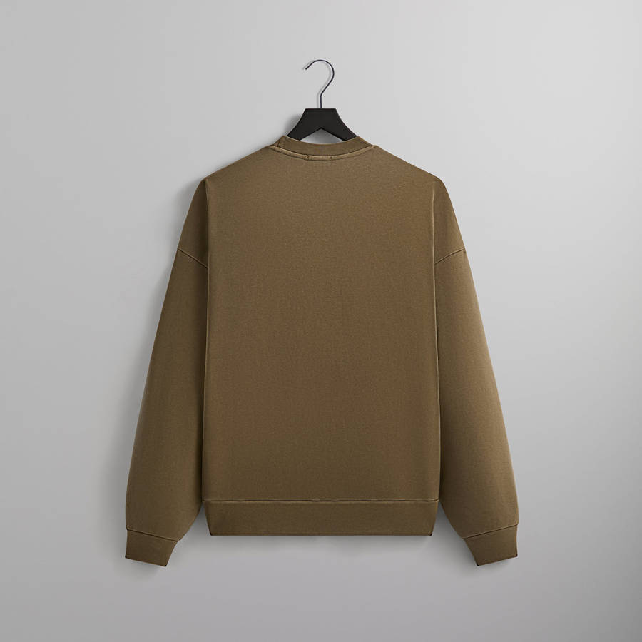 Brown Men Kith Compact Knit Nelson Crewneck Sweatshirts | 0251-EVJNL