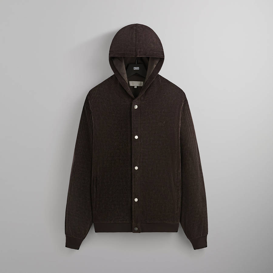 Brown Men Kith Corduroy Williams VI Hoodie Sweatshirts | 0672-SNARO