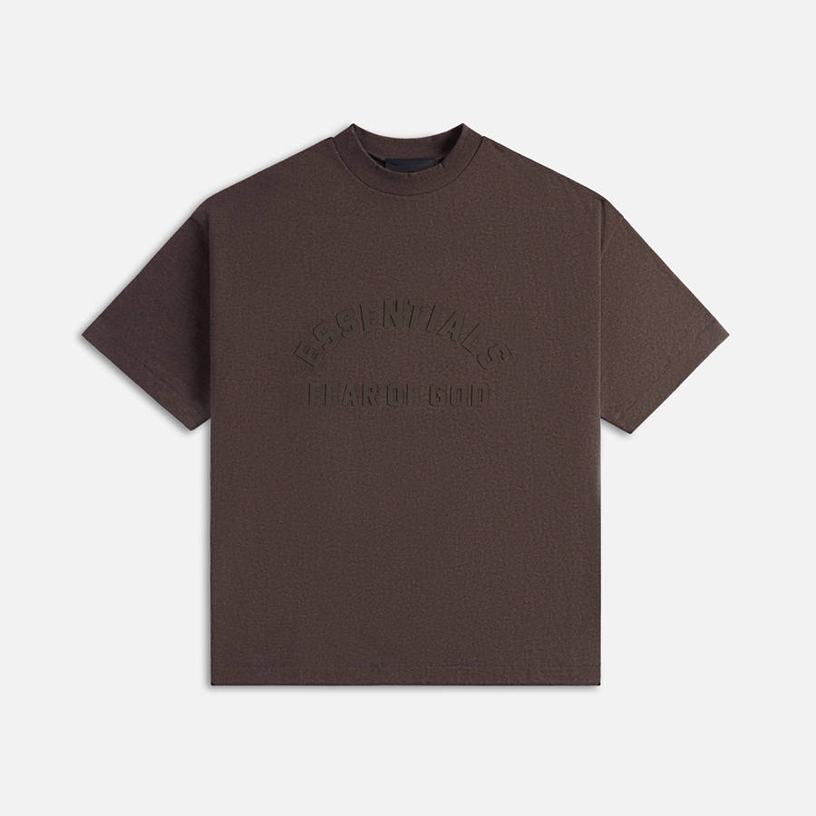 Brown Men Kith Essentials Logo T-Shirt | 5841-MFYZW