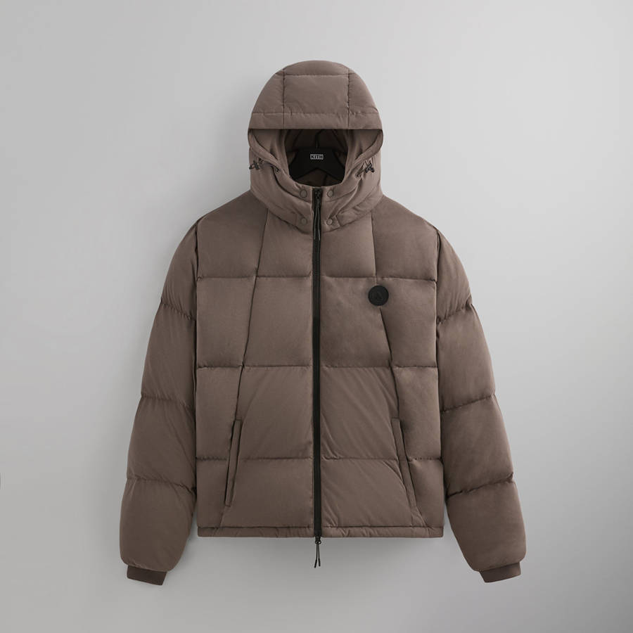 Brown Men Kith Jersey Midi Puffers | 6742-HVJXO