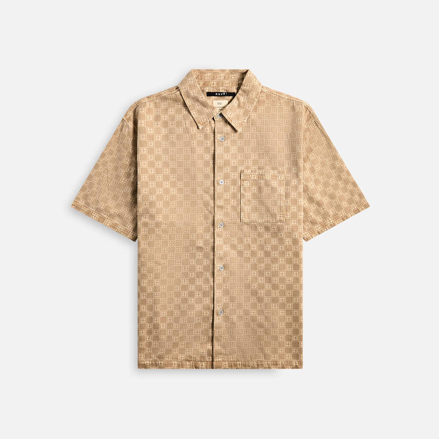 Brown Men Kith Ksubi Box Denim Shirts | 8650-RKNGU